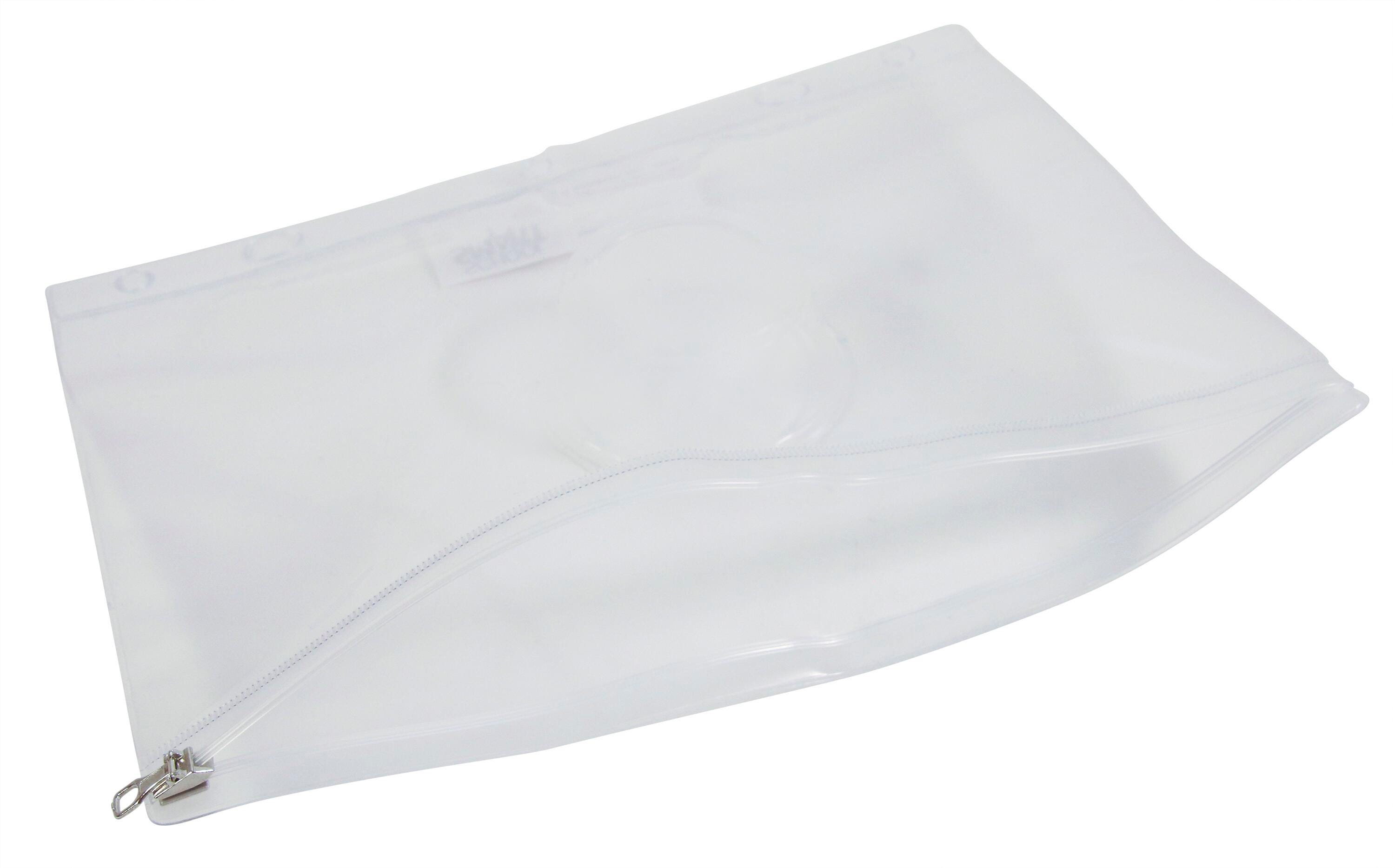 School Smart Zipper Binder Pouches , 7 x 10 Inches, Clear and White, Pack of 24 081954